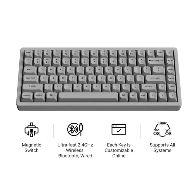 keychron-k2-he-concrete-edition-clavier-magn-tique-sans-fil-75-us-ansi image 2