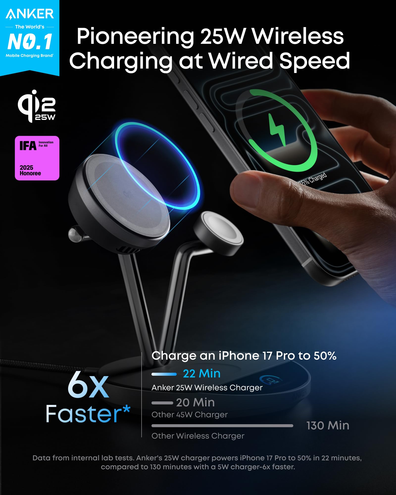 anker-prime-station-de-charge-3-en-1-magsafe-qi2-25w-avec-cran-et-refroidissemen image 2