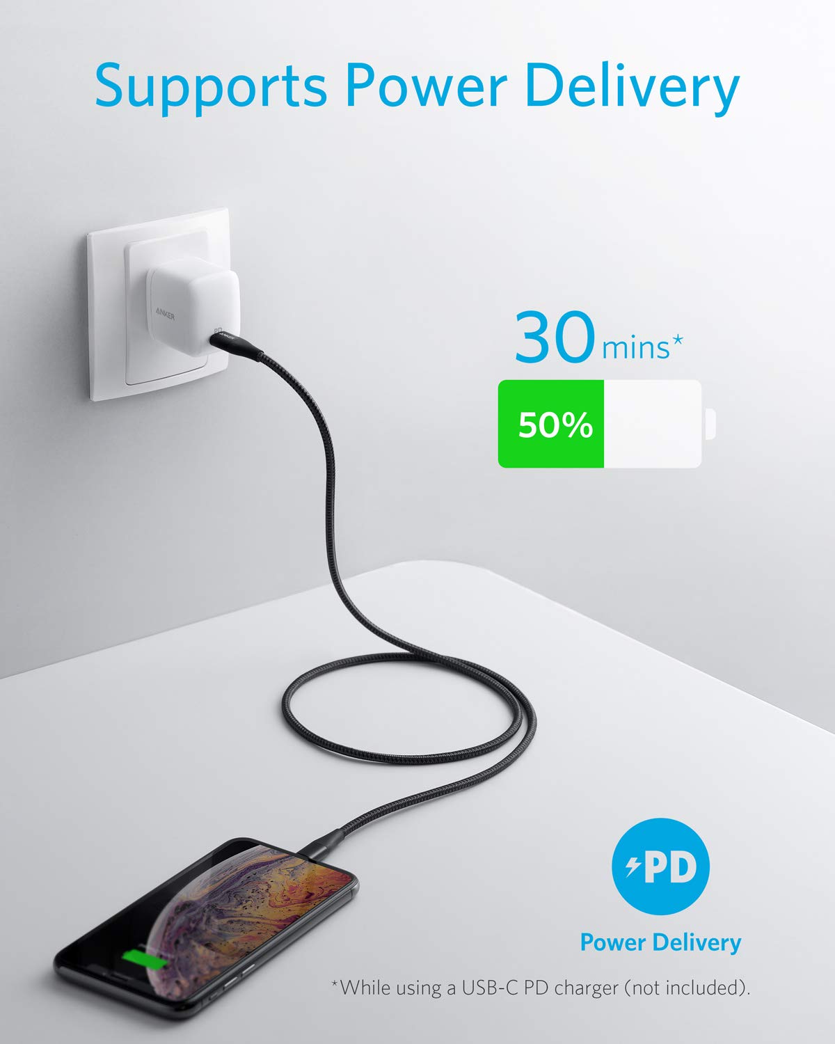anker-powerline-ii-c-ble-usb-c-vers-lightning-0-9-m-mfi-noir image 2