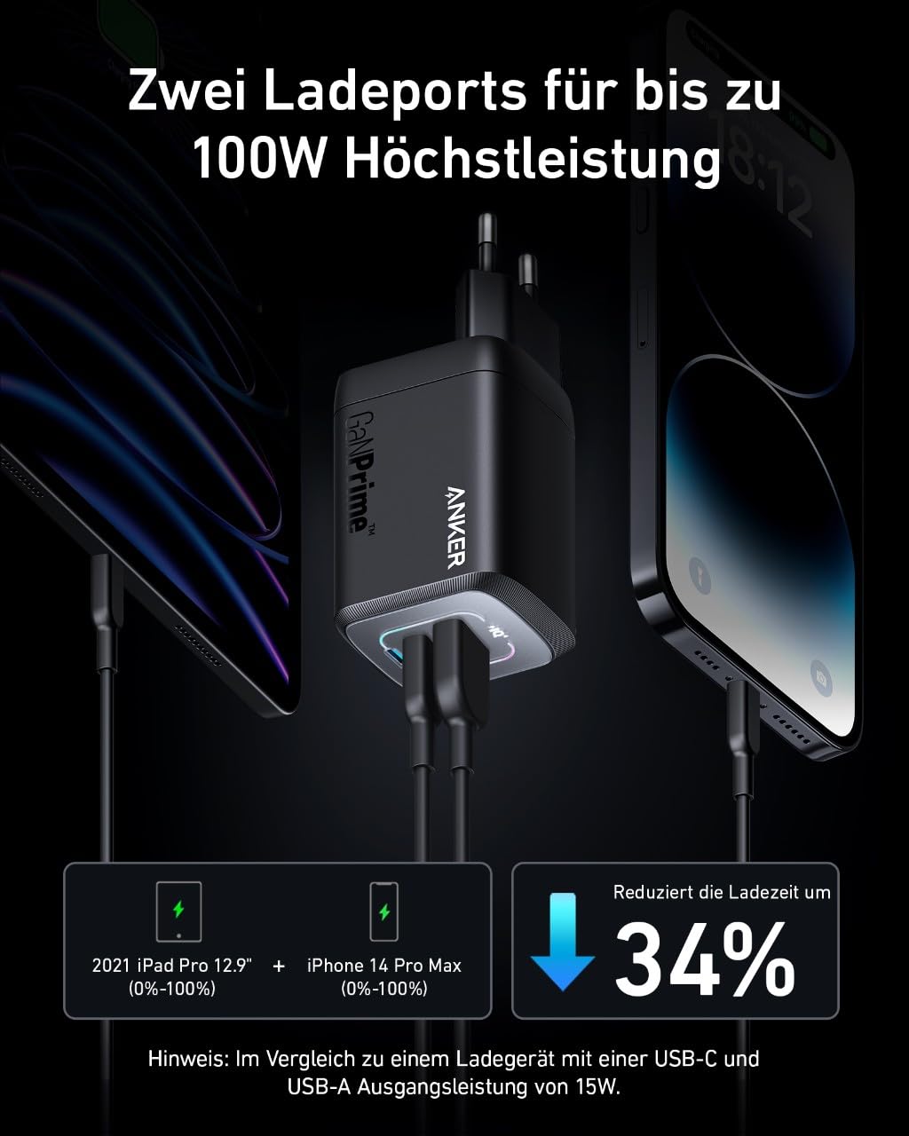 anker-prime-chargeur-usb-c-100-w-gan-3-ports-pliable image 3