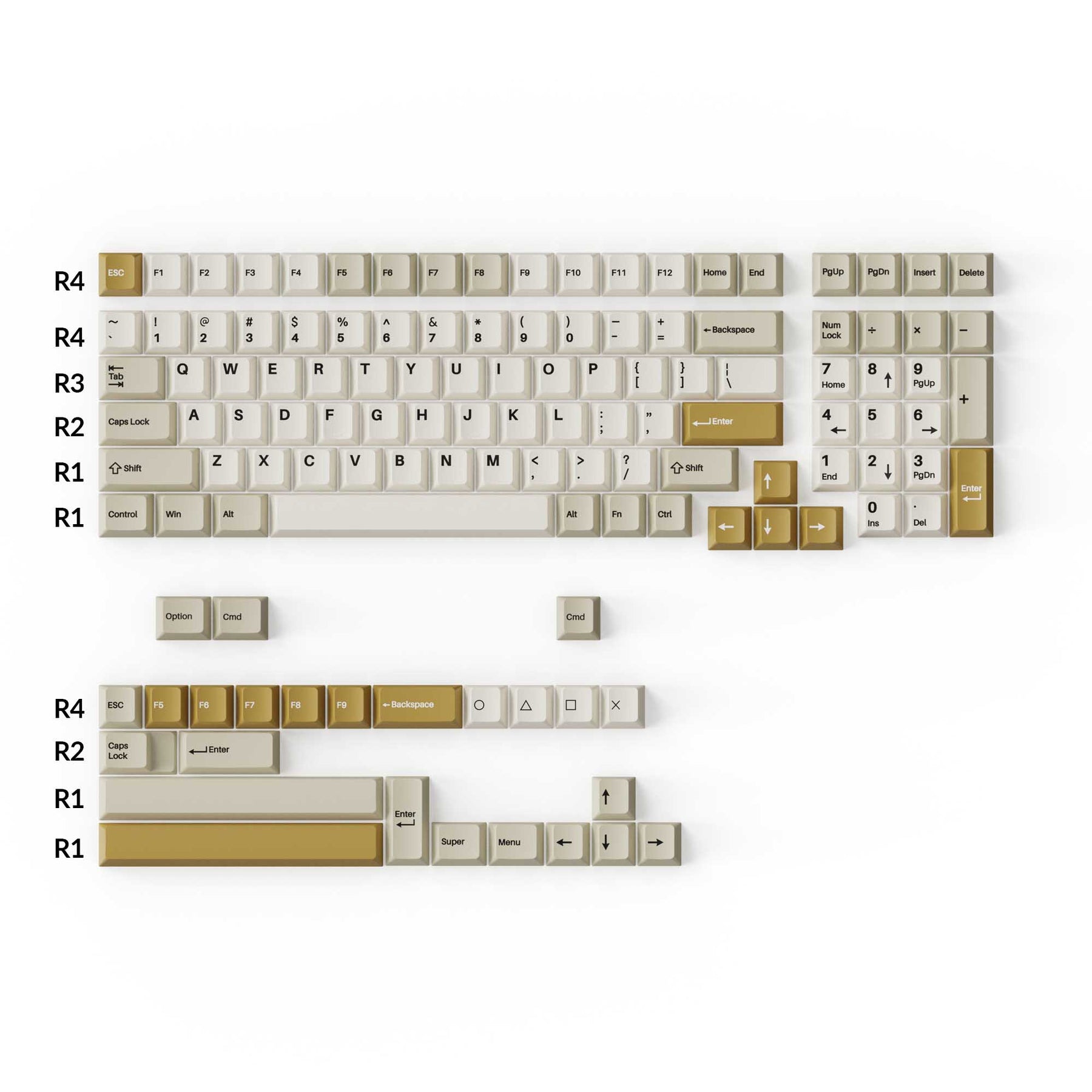 keychron-set-de-capuchons-pbt-double-shot-profil-cherry-camel image 2