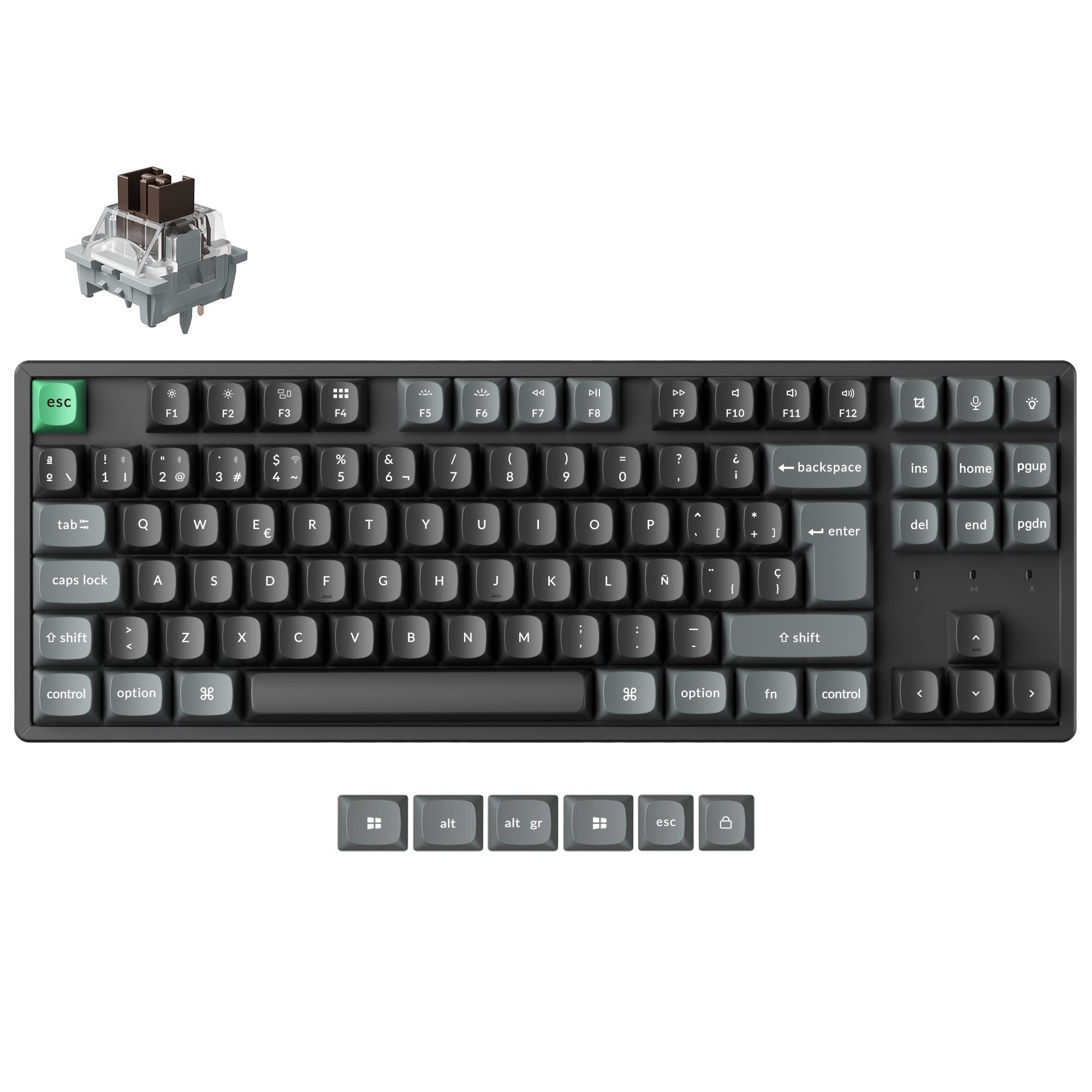 keychron-k8-ultra-8k-clavier-m-canique-sans-fil-tkl-80-iso-cadre-m-tal-8k-pollin image 2