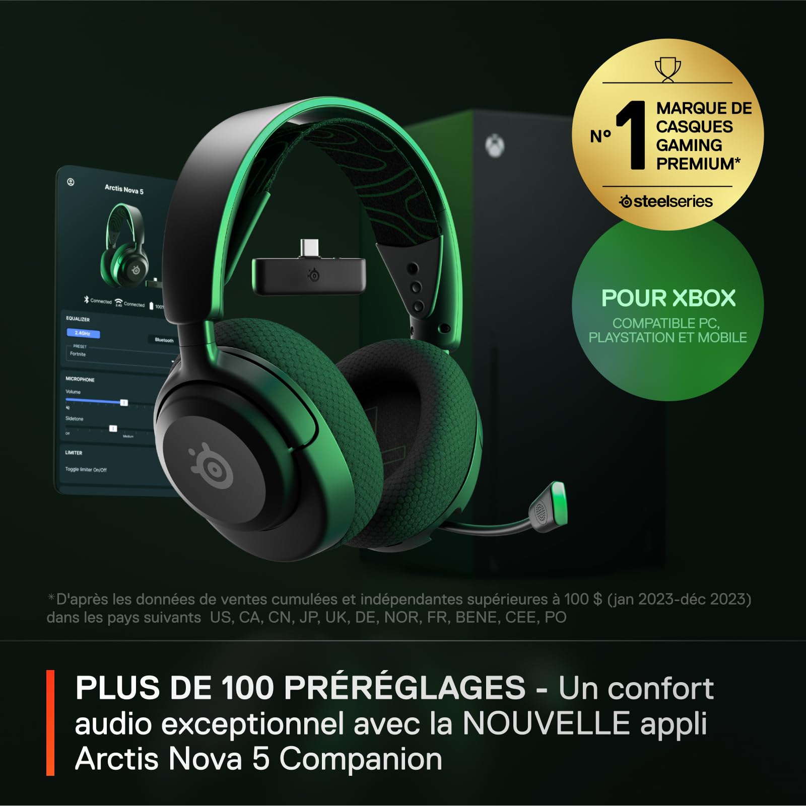 steelseries-arctis-nova-5x-casque-gaming-sans-fil-xbox-ps-pc-switch image 2