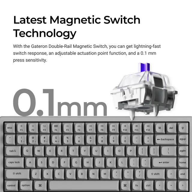 keychron-k2-he-concrete-edition-clavier-magn-tique-sans-fil-75-us-ansi image 3