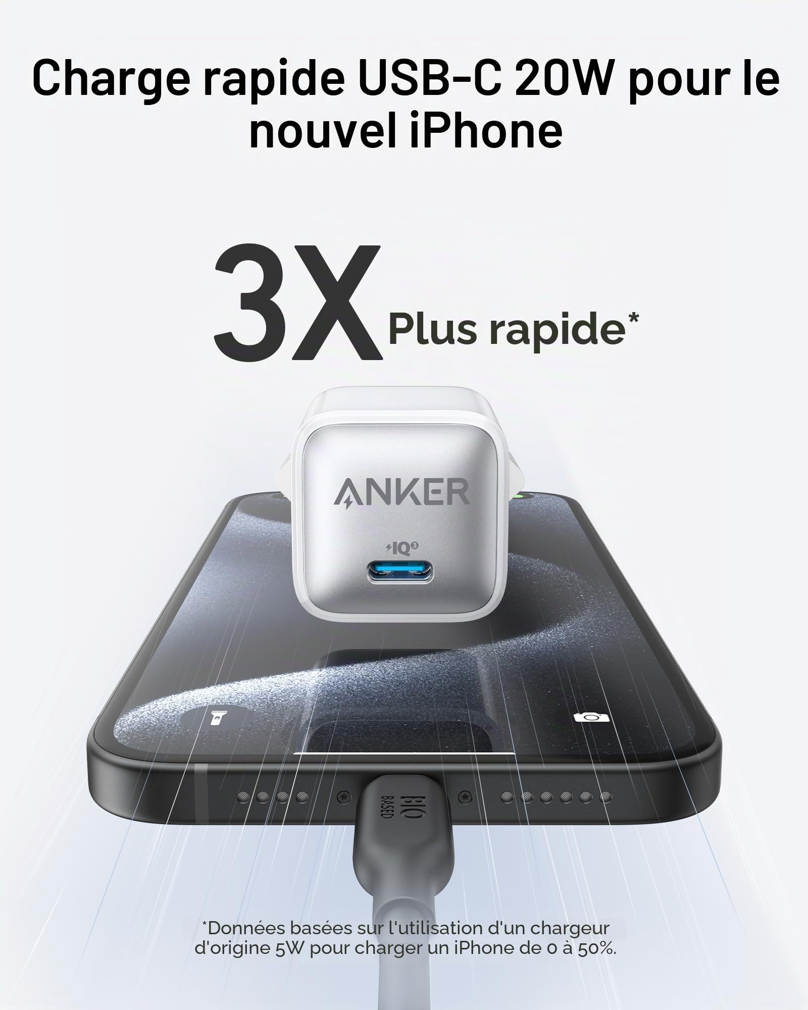 anker-511-nano-pro-chargeur-usb-c-20w-piq-3-0-blanc-pour-iphone-ipad-pixel-c-ble image 2