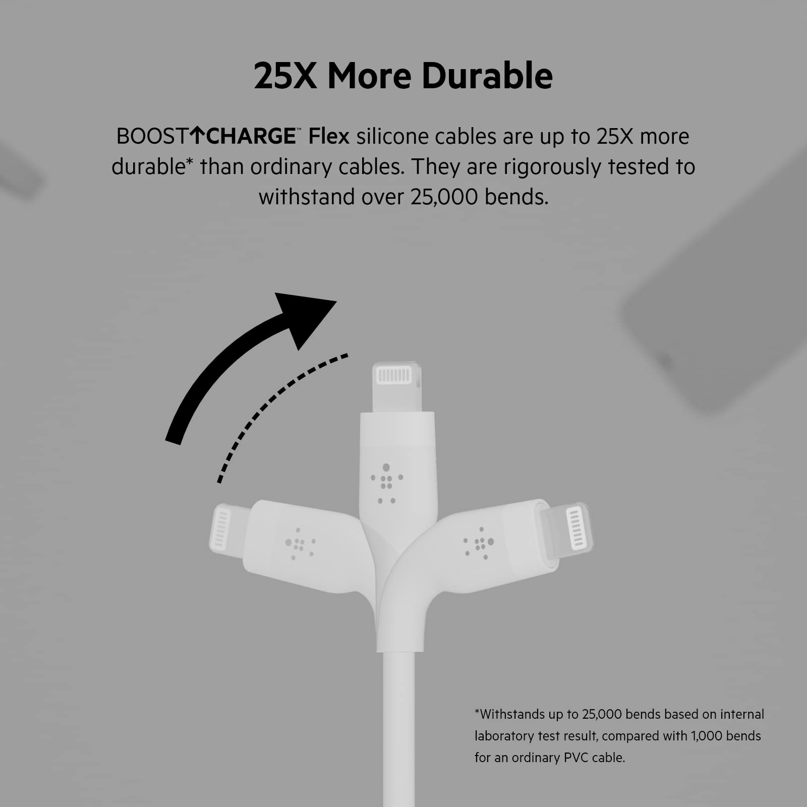 belkin-boostcharge-flex-c-ble-usb-a-vers-lightning-silicone-1-m-blanc image 2