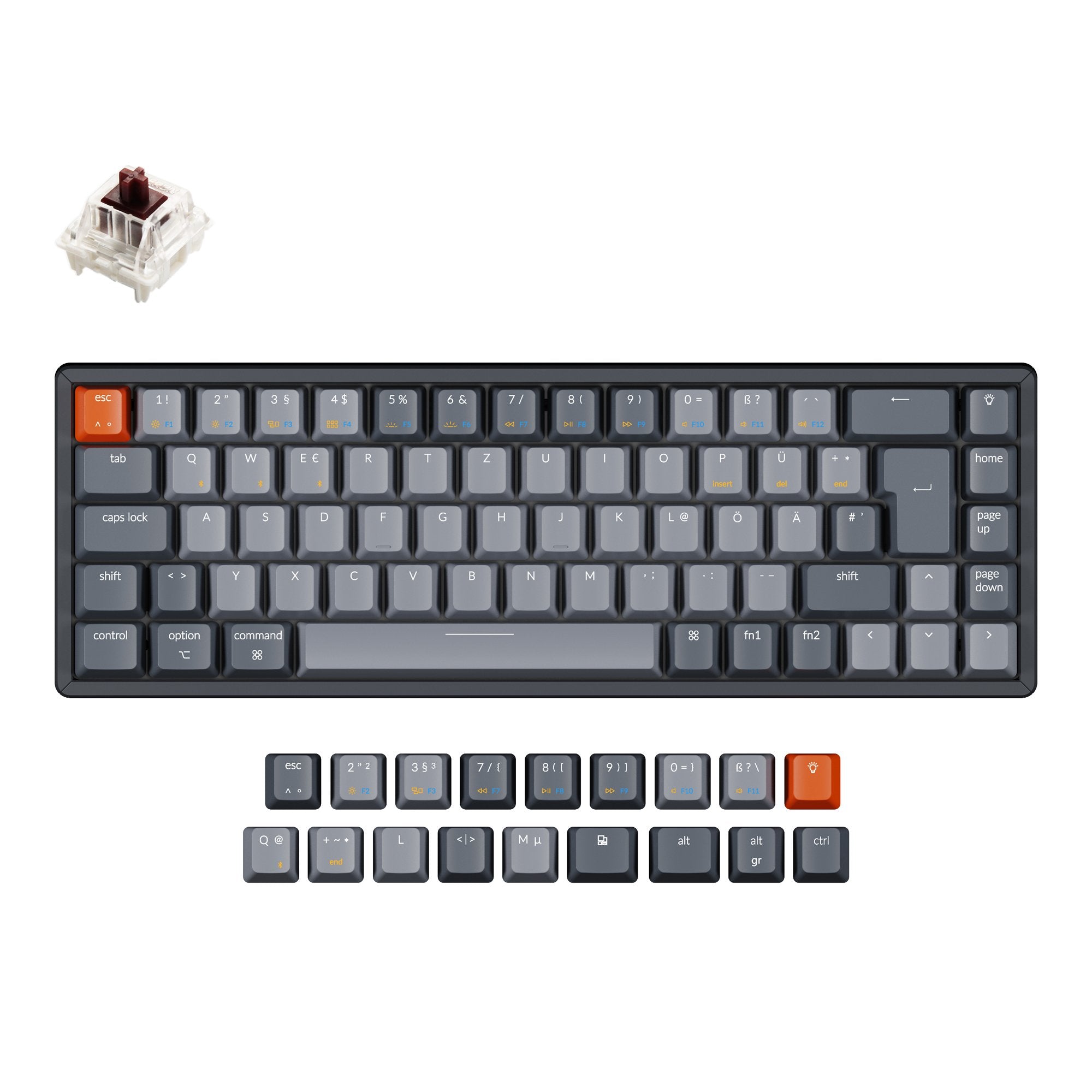 keychron-k6-clavier-m-canique-sans-fil-65-iso-de-allemand-qwertz-hot-swap image 6