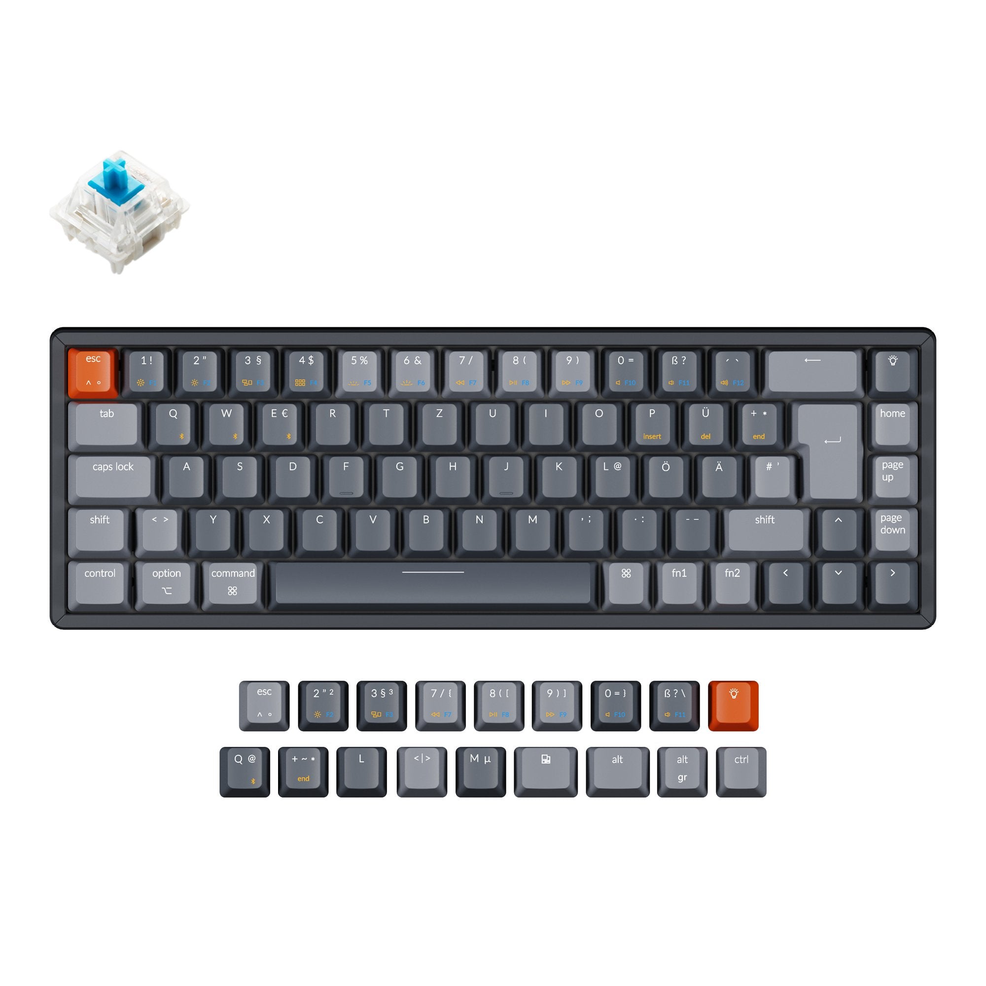 keychron-k6-clavier-m-canique-sans-fil-65-iso-de-allemand-qwertz-hot-swap image 2
