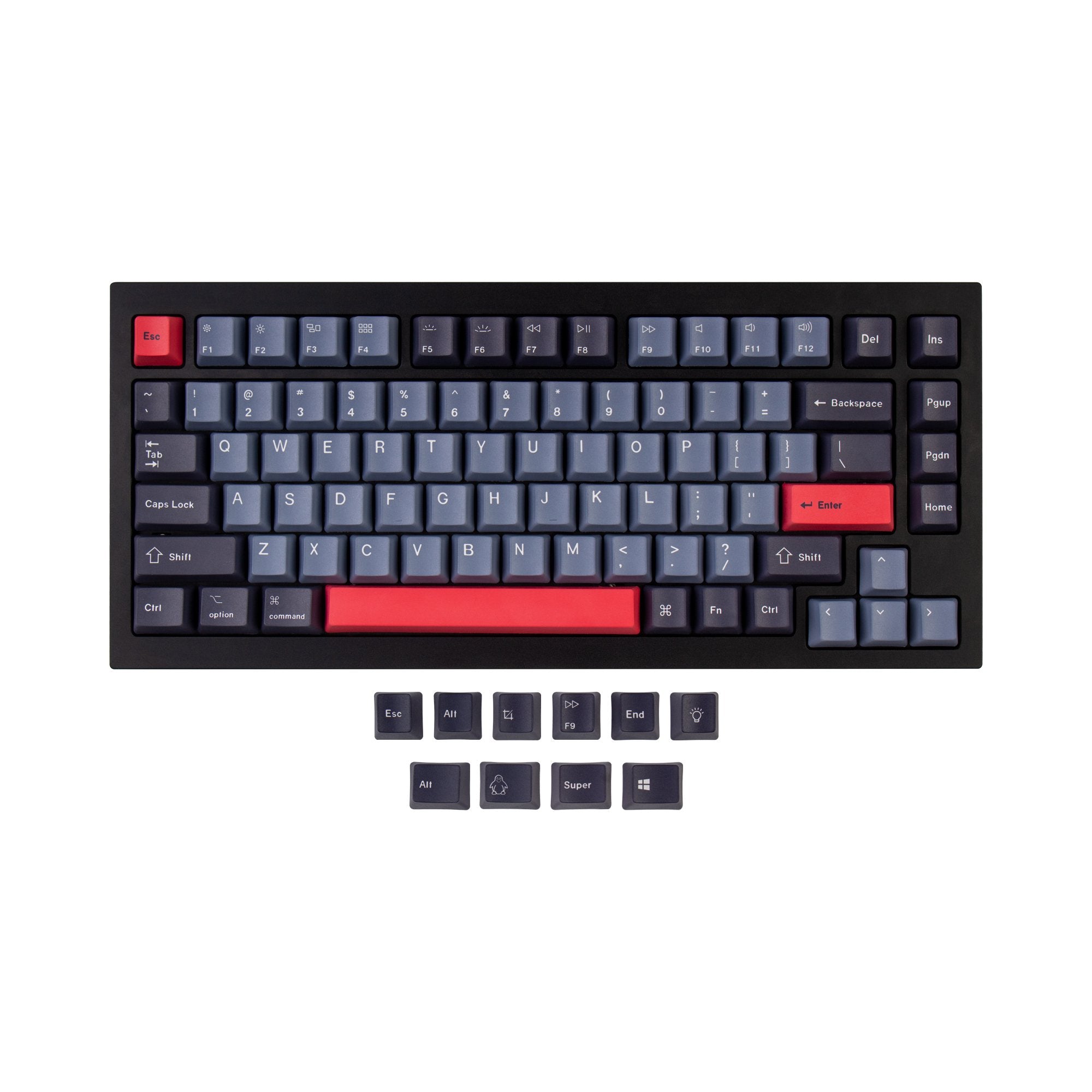 keychron-set-keycaps-oem-pbt-dye-sub-dolch-red-pour-v1-v2-q1-q2-k2-ansi image 2