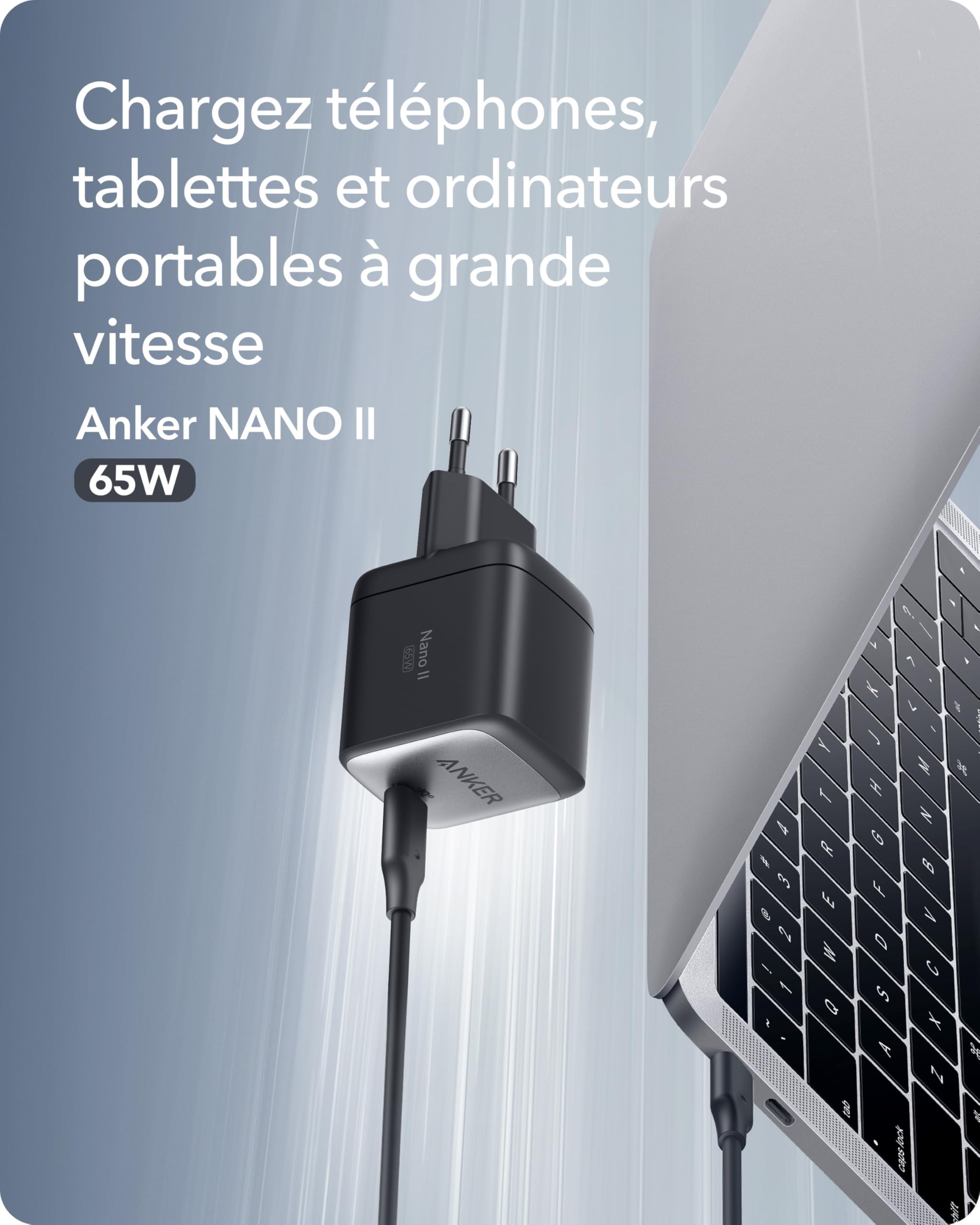 anker-nano-ii-chargeur-usb-c-65w-gan-ii-charge-rapide-macbook-iphone-samsung image 2