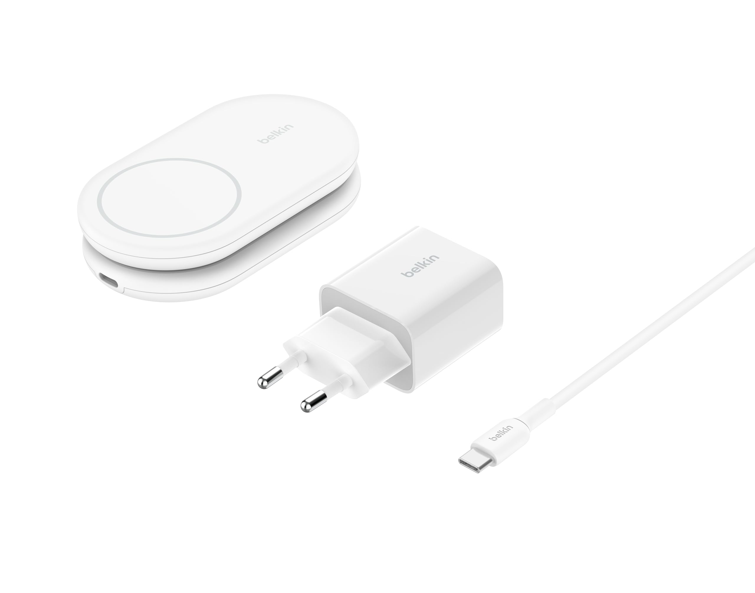 belkin-boostcharge-socle-de-recharge-qi2-15w-pliable-magsafe-blanc-avec-adaptate image 2