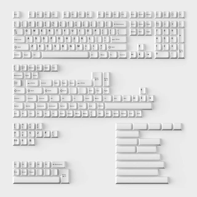 keychron-cherry-profile-pbt-double-shot-full-set-keycaps-black-on-white-bow image 1