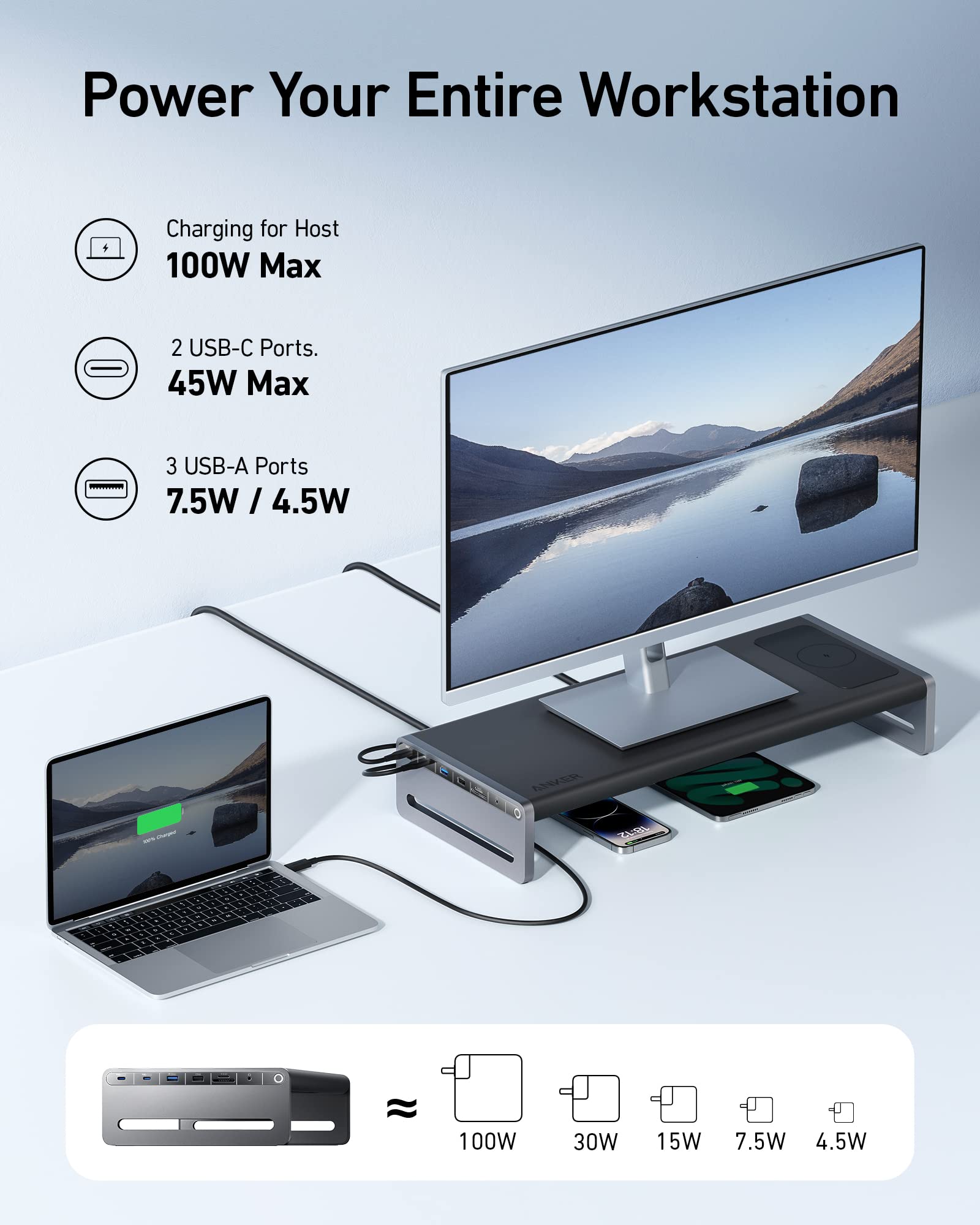 anker-675-station-d-accueil-12-en-1-support-moniteur-gris-fonc image 5