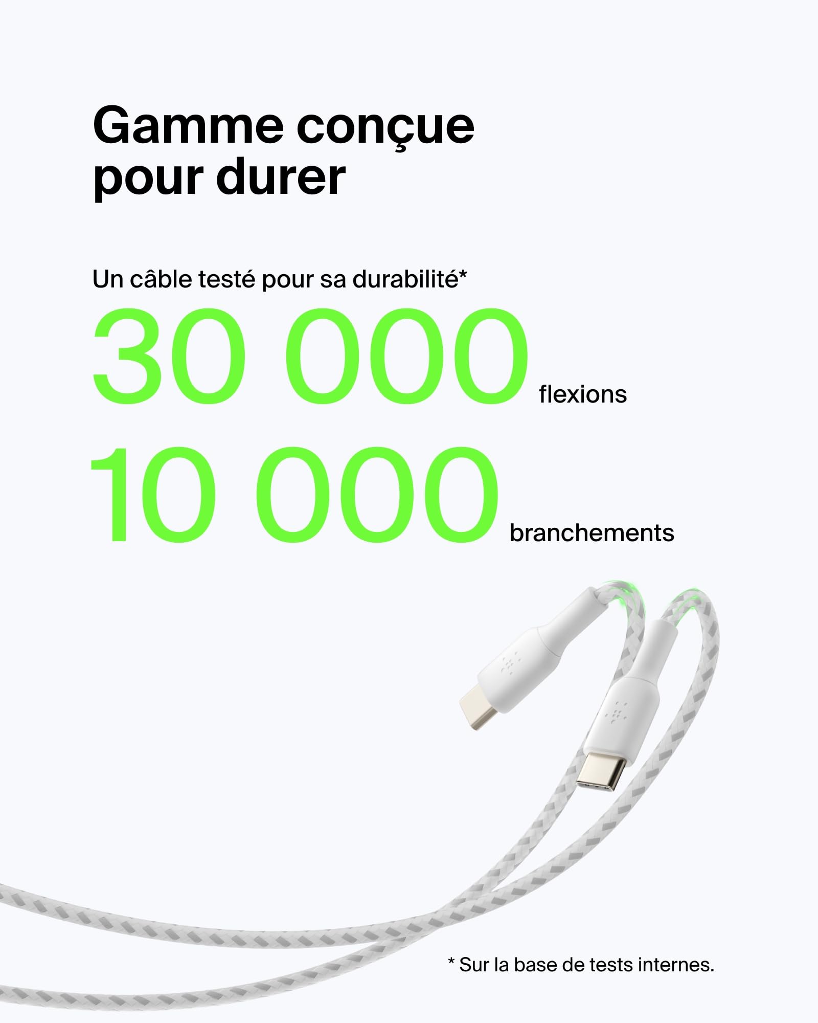 belkin-boostcharge-c-ble-usb-a-vers-usb-c-tress-nylon-3-m-blanc image 4