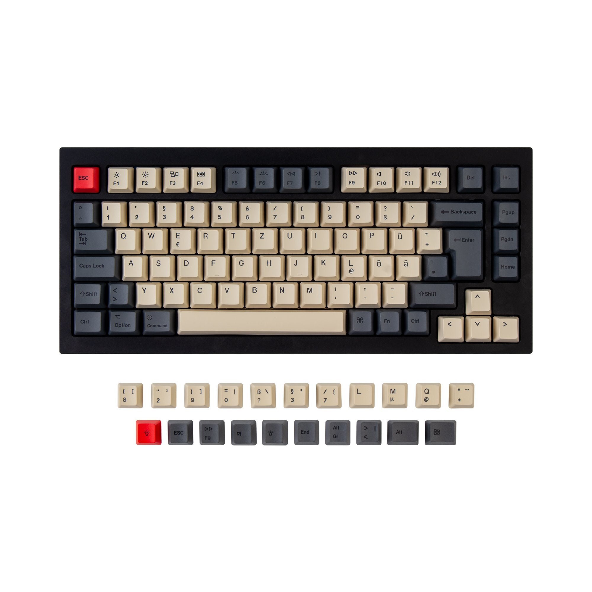 keychron-set-de-touches-iso-oem-dye-sub-pbt-q1-k2-carbon image 2