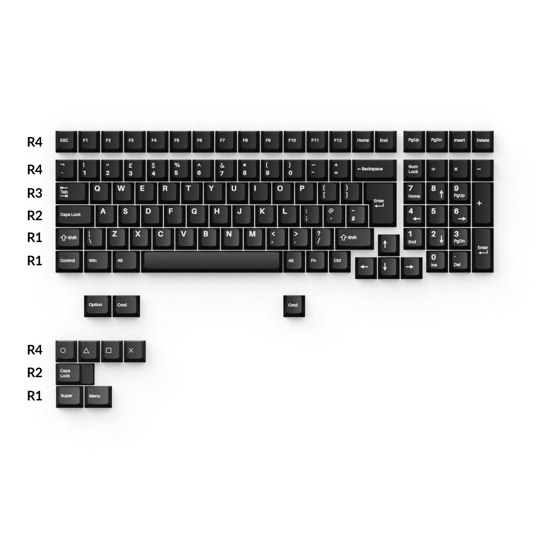 keychron-cherry-profile-double-shot-pbt-full-set-keycaps-white-on-black-wob image 5