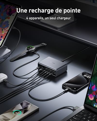 anker-prime-chargeur-usb-c-gan-200w-station-bureau-6-ports-pd image 8