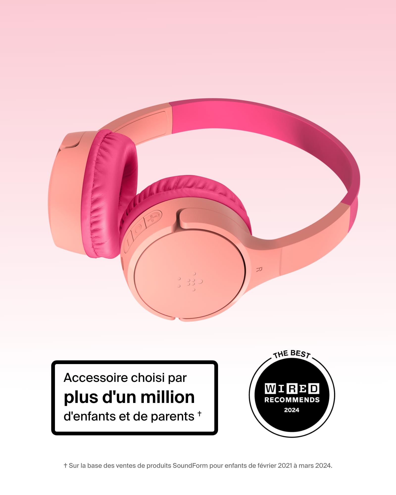 belkin-soundform-mini-casque-enfant-bluetooth-30h-circum-aural-rose image 2