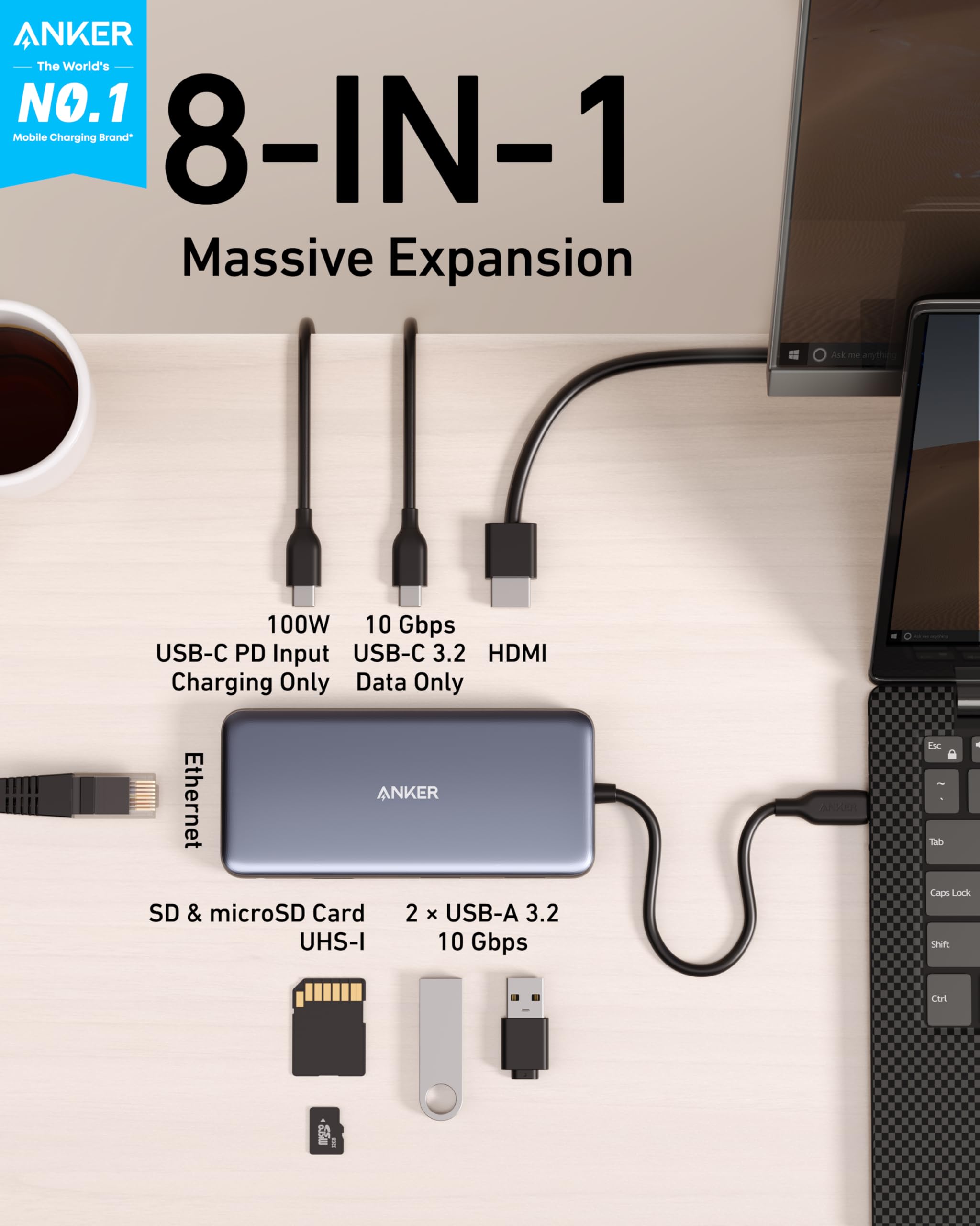 anker-powerexpand-8-en-1-hub-usb-c-100w-hdmi-4k-60hz image 2