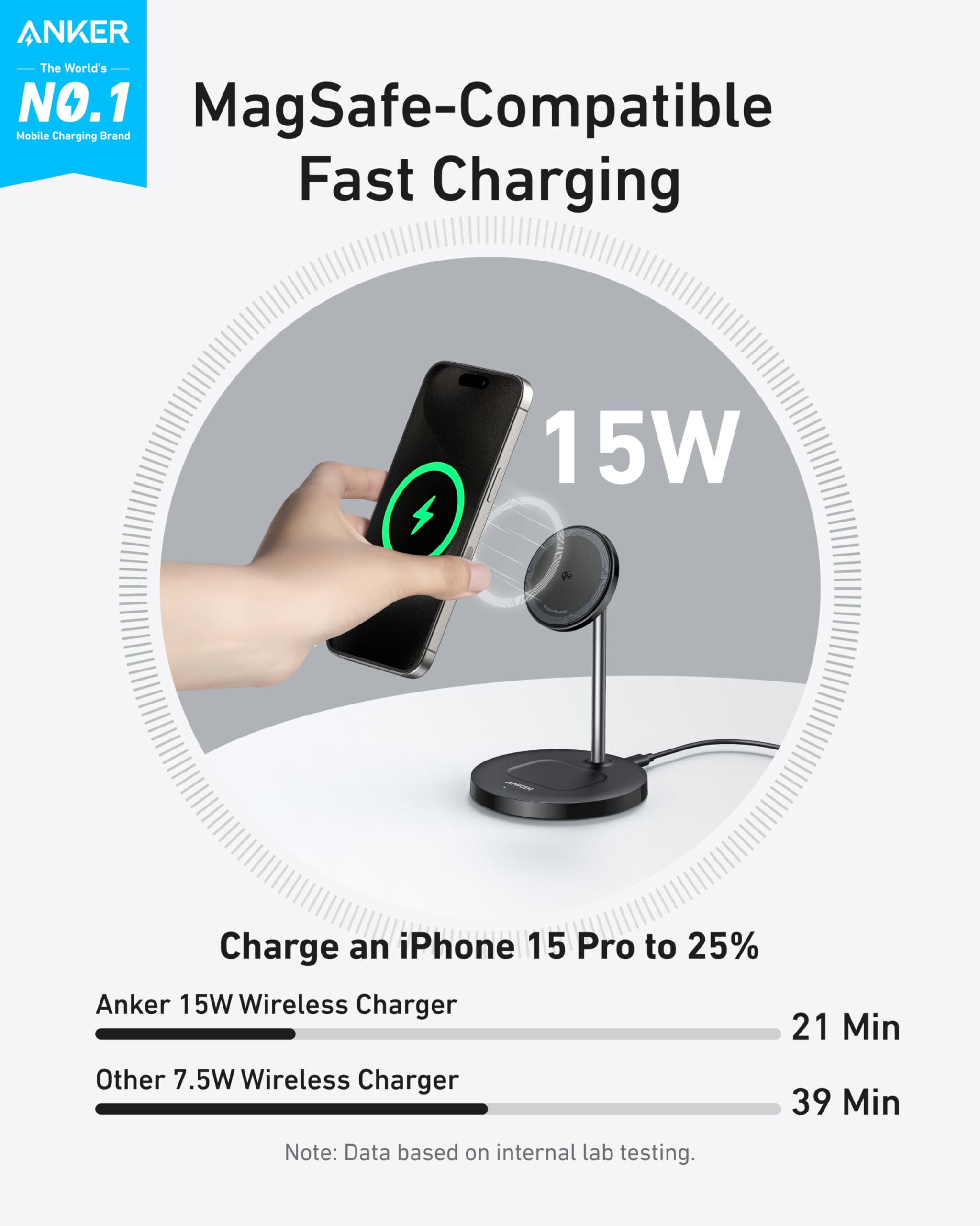 anker-chargeur-induction-qi2-magsafe-15w-support-2-en-1-ajustable-iphone-airpods image 2