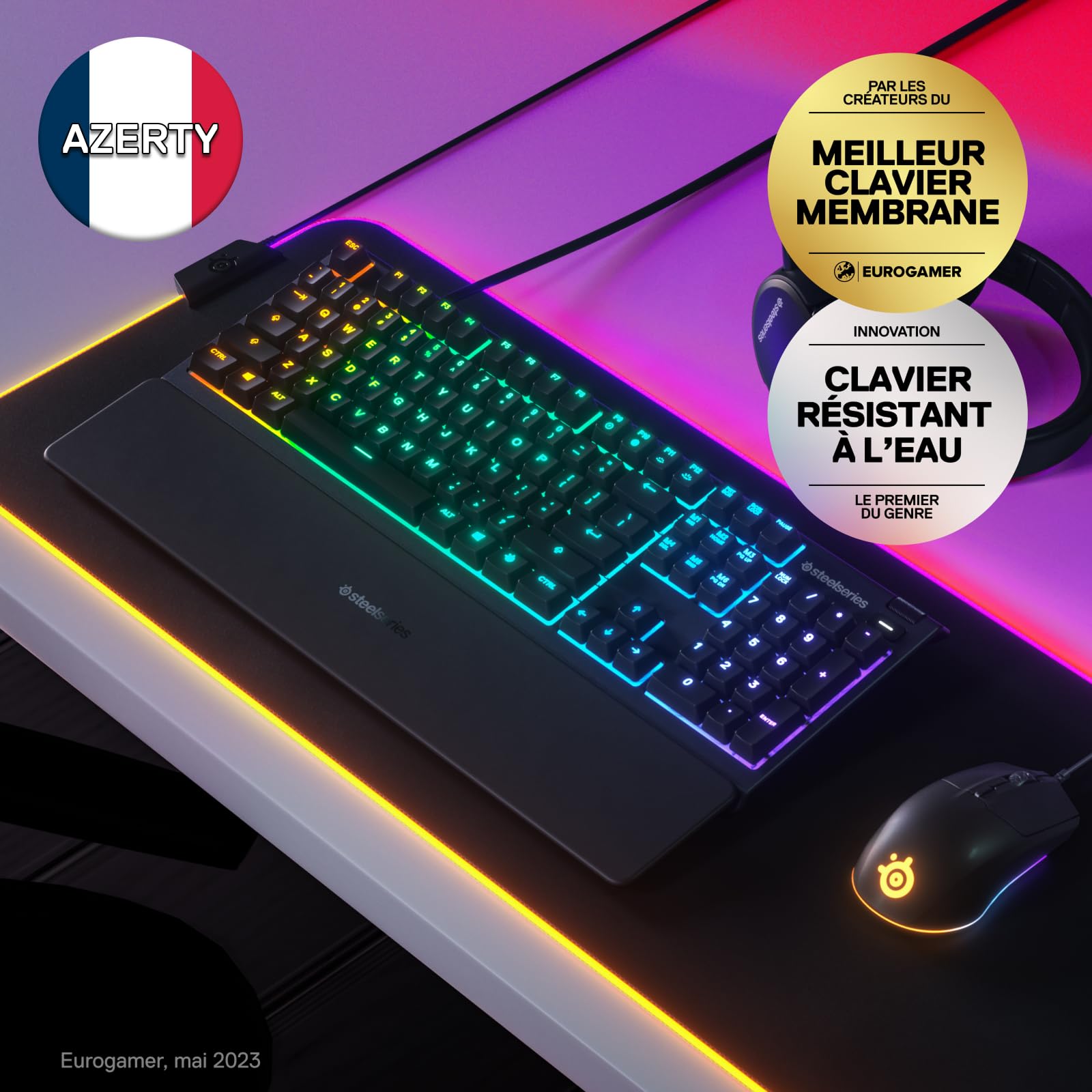 steelseries-apex-3-clavier-gaming-azerty-r-tro-clair-rgb-ip32-noir image 2