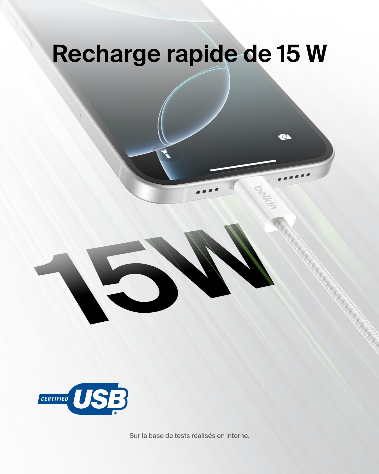 belkin-boostcharge-pack-de-2-c-bles-usb-a-vers-usb-c-tress-s-1-5-m-15-w-blanc image 2