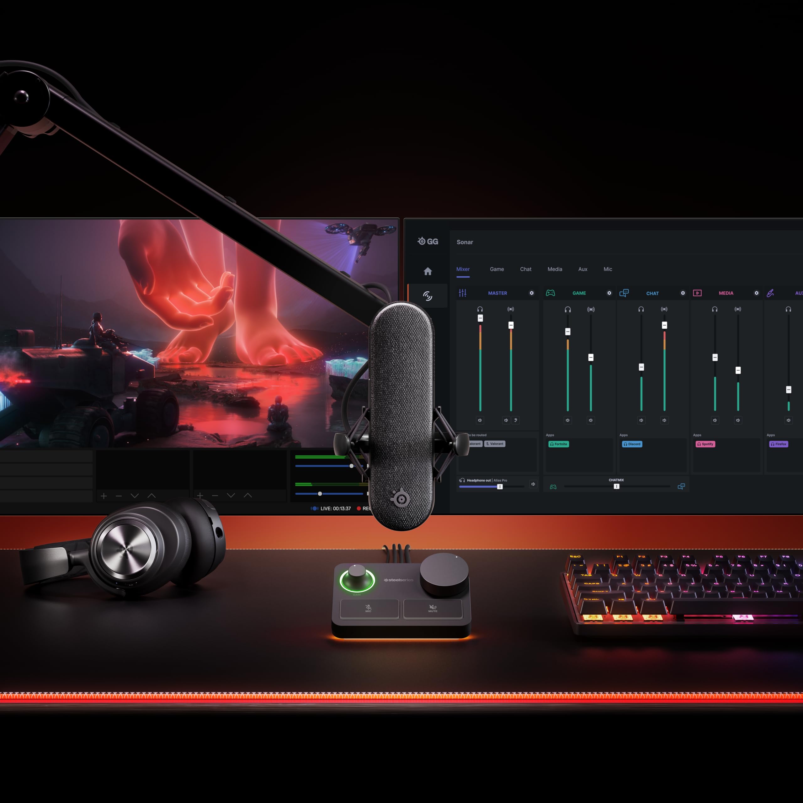 steelseries-alias-pro-microphone-xlr-stream-mixer-pour-gaming-et-streaming image 2