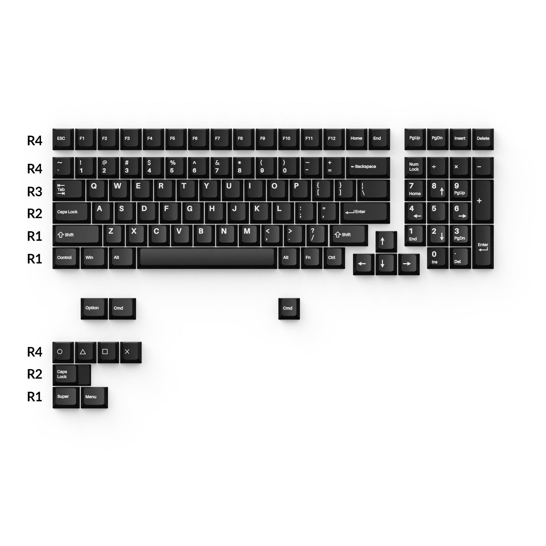 keychron-cherry-profile-double-shot-pbt-full-set-keycaps-white-on-black-wob image 2