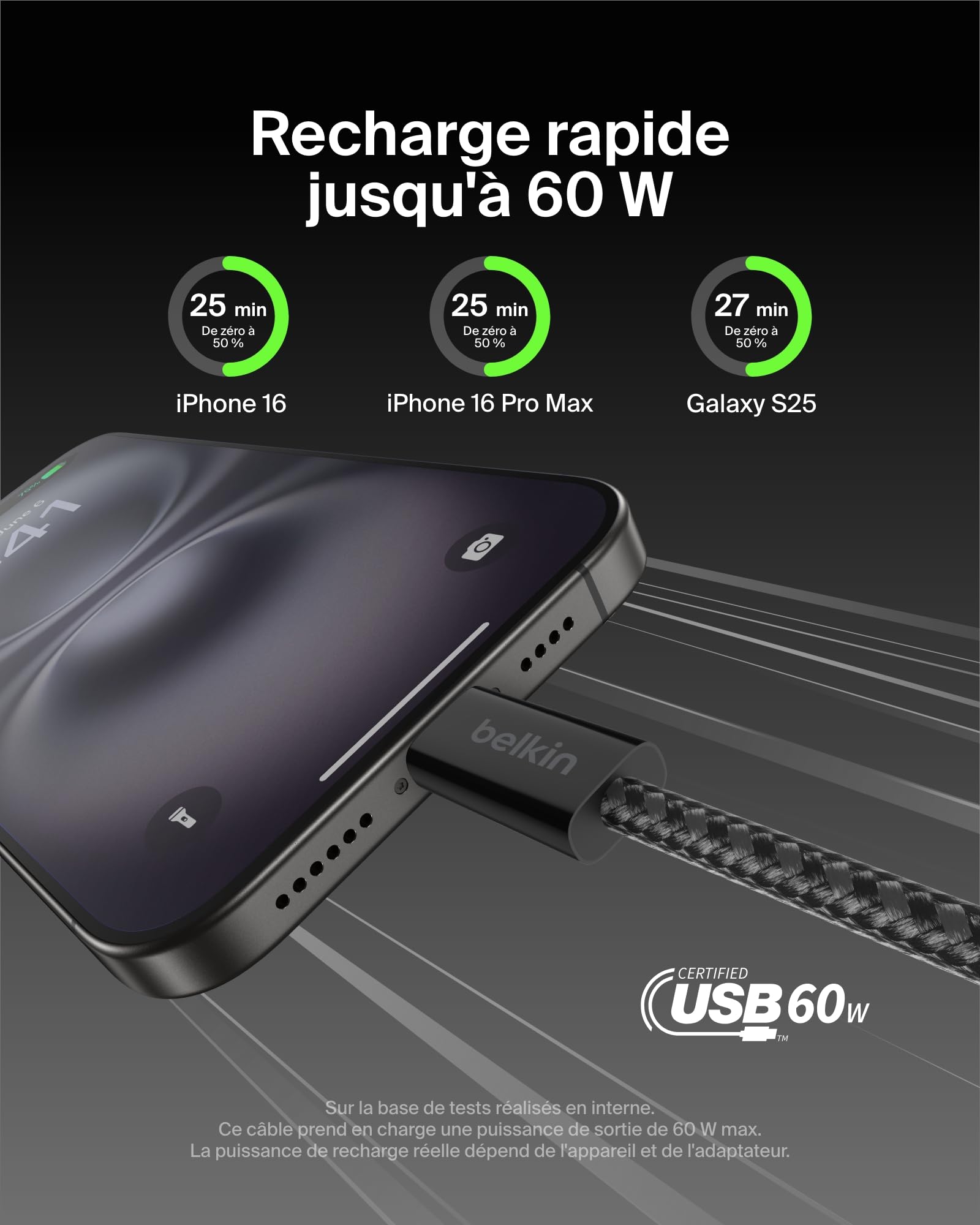 belkin-boostcharge-c-ble-usb-c-vers-usb-c-60w-1-5-m-pack-de-2-noir image 2