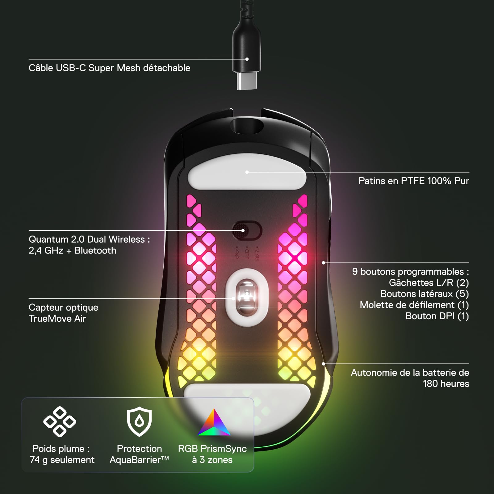 steelseries-aerox-5-wireless-souris-gaming-ultra-l-g-re-74-g-rgb-18k-dpi-9-bouto image 3