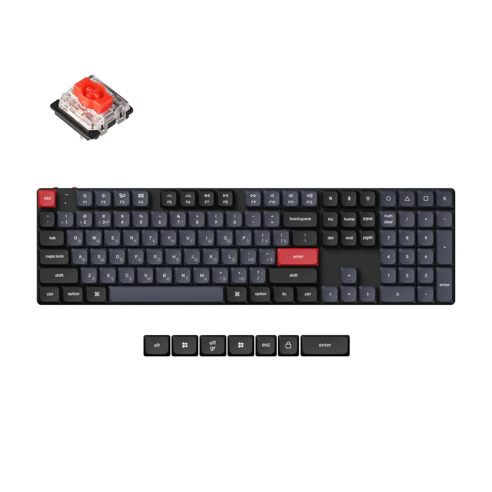 keychron-k5-pro-clavier-m-canique-ultra-fin-sans-fil-low-profile-100-russe-ru image 1
