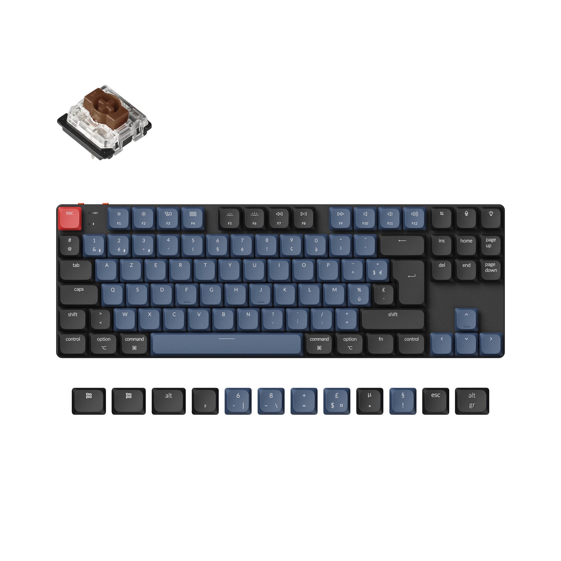 clavier-m-canique-sans-fil-ultra-fin-keychron-k1-pro-qmk-via-iso-80-tkl image 2