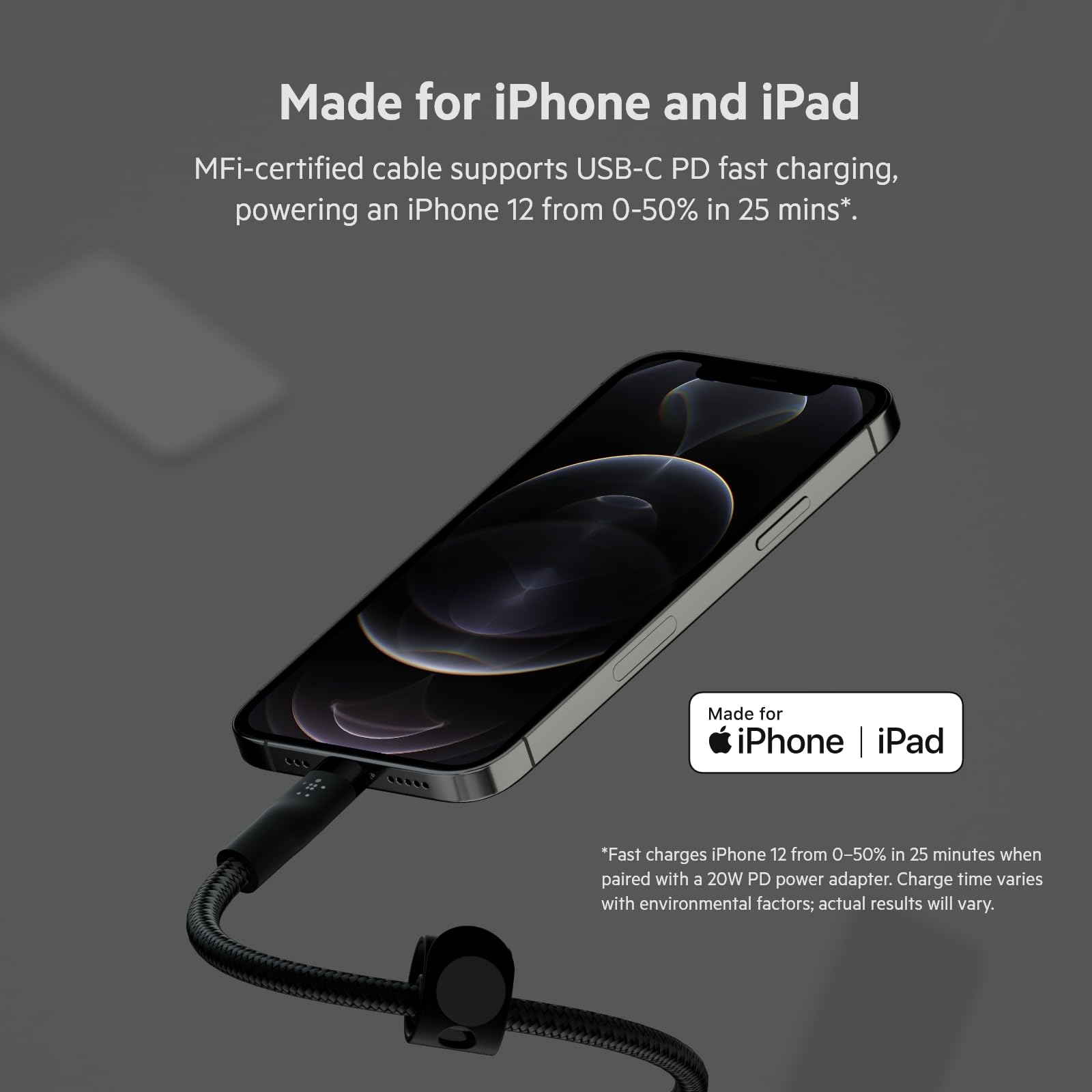 belkin-boostcharge-pro-flex-c-ble-usb-c-vers-lightning-2m-noir image 3