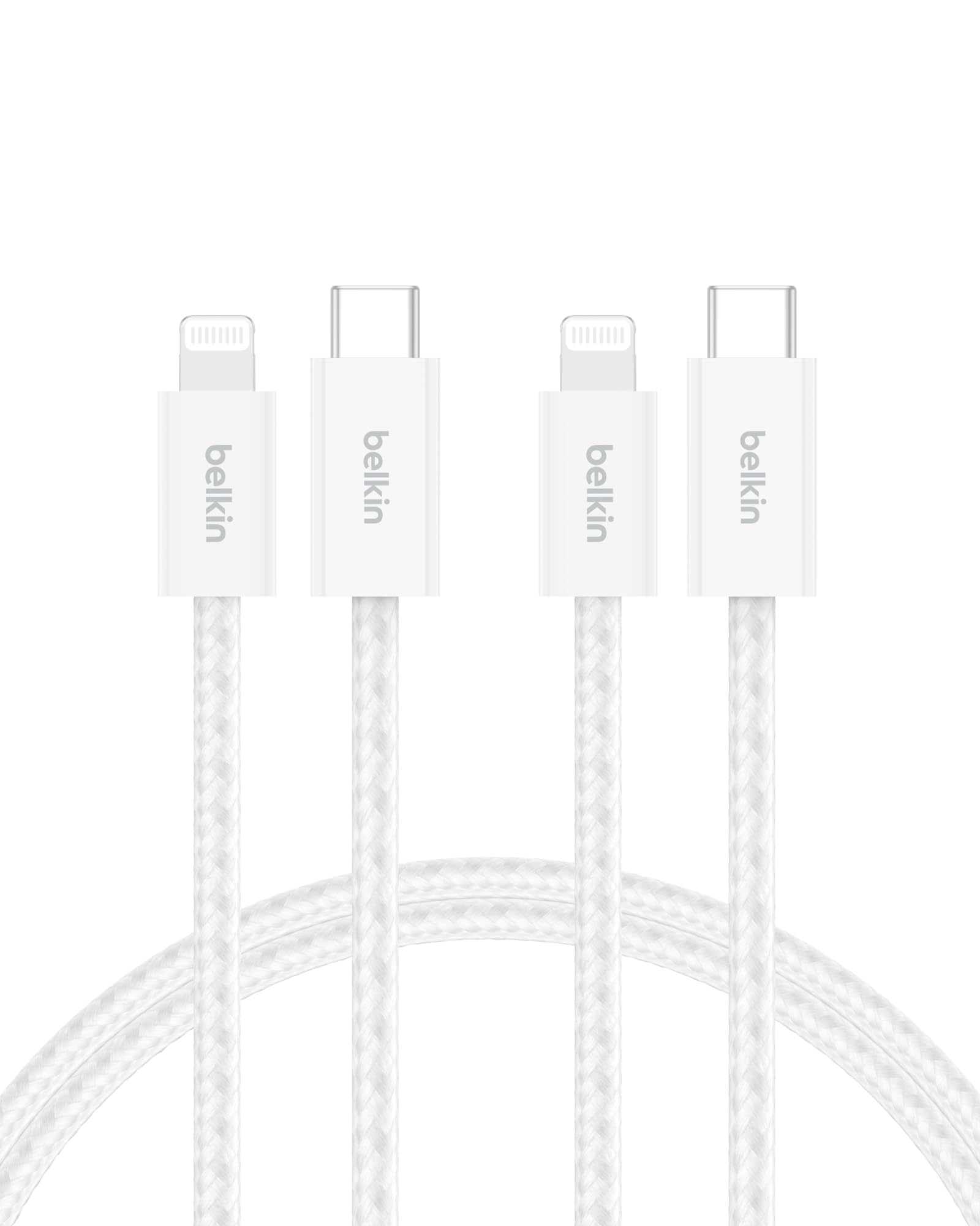 belkin-boostcharge-pack-de-2-c-bles-usb-c-vers-lightning-1-5-m-tress-s-blanc image 1