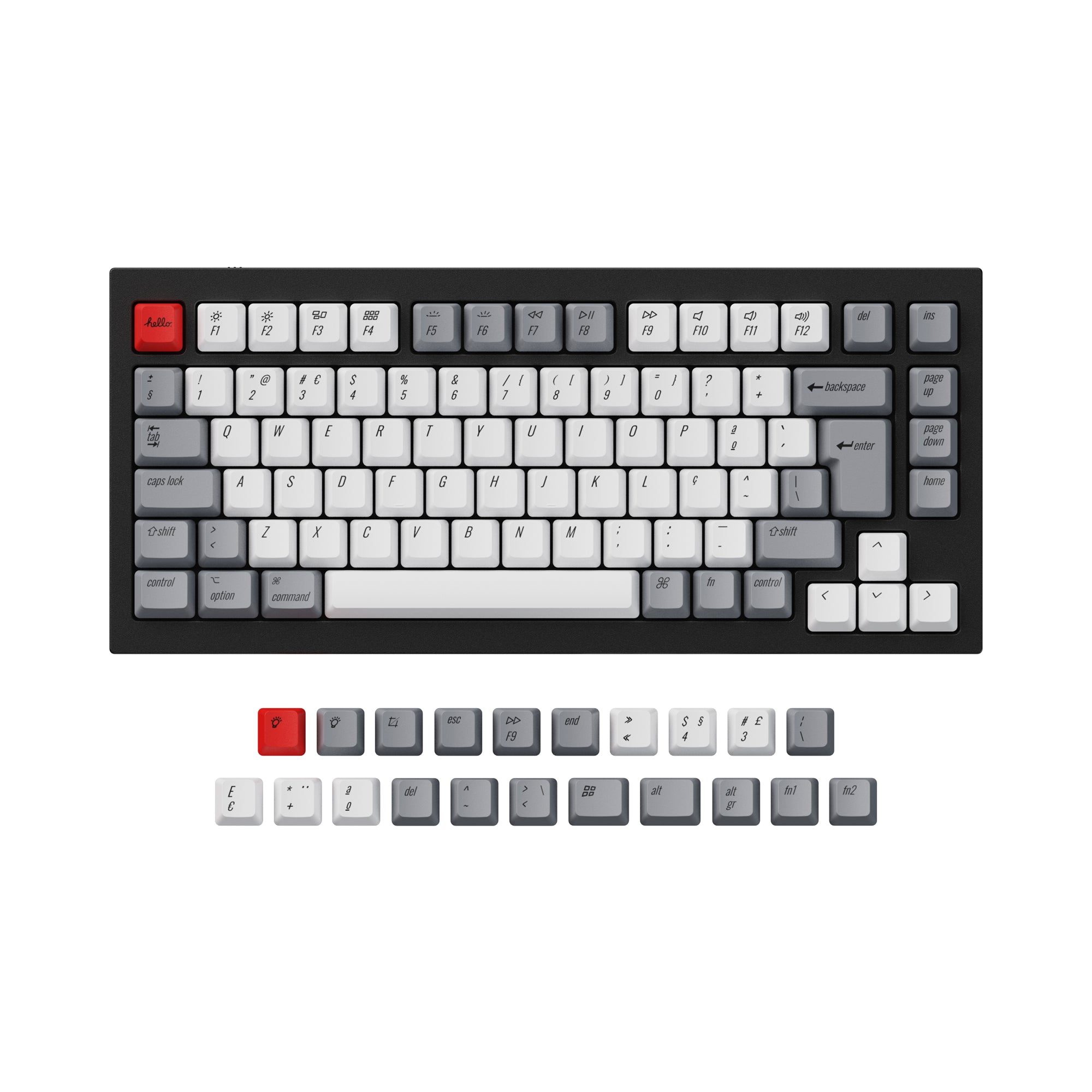keychron-q1-q2-k2-set-de-touches-oem-pbt-dye-sub-r-tro-iso-ansi image 3