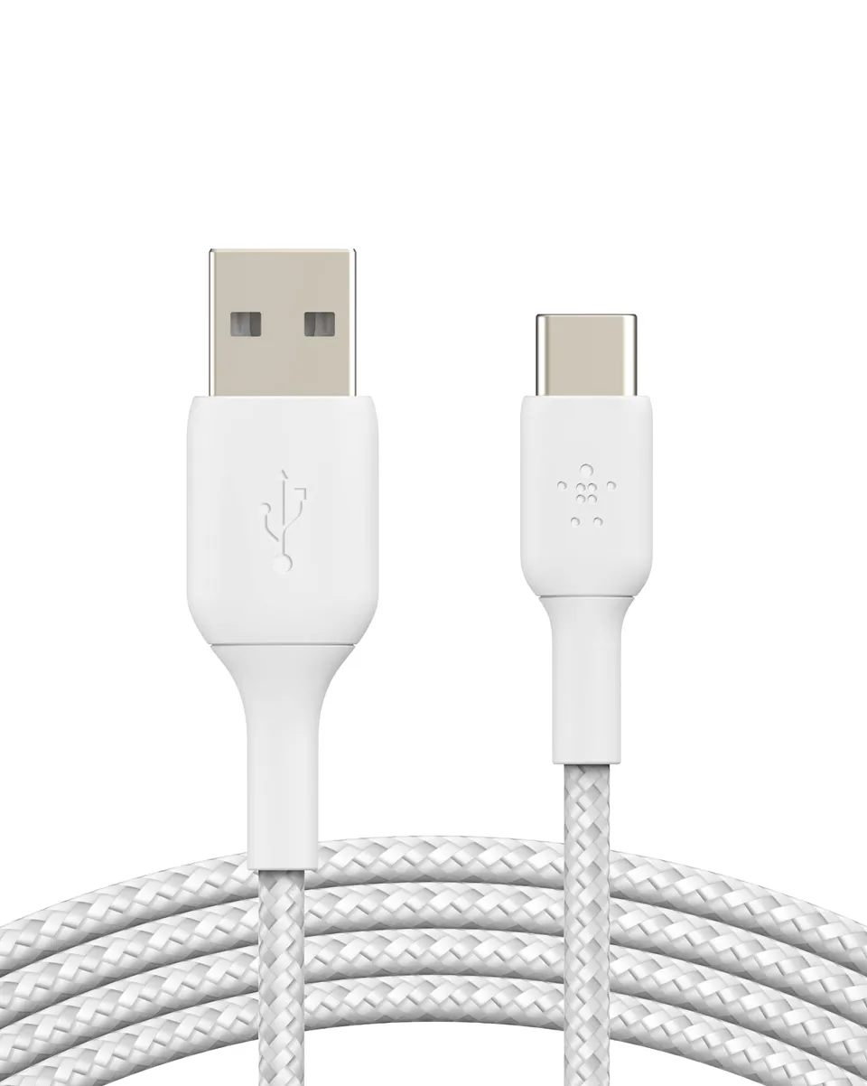 belkin-boostcharge-c-ble-usb-a-vers-usb-c-tress-nylon-3-m-blanc image 1