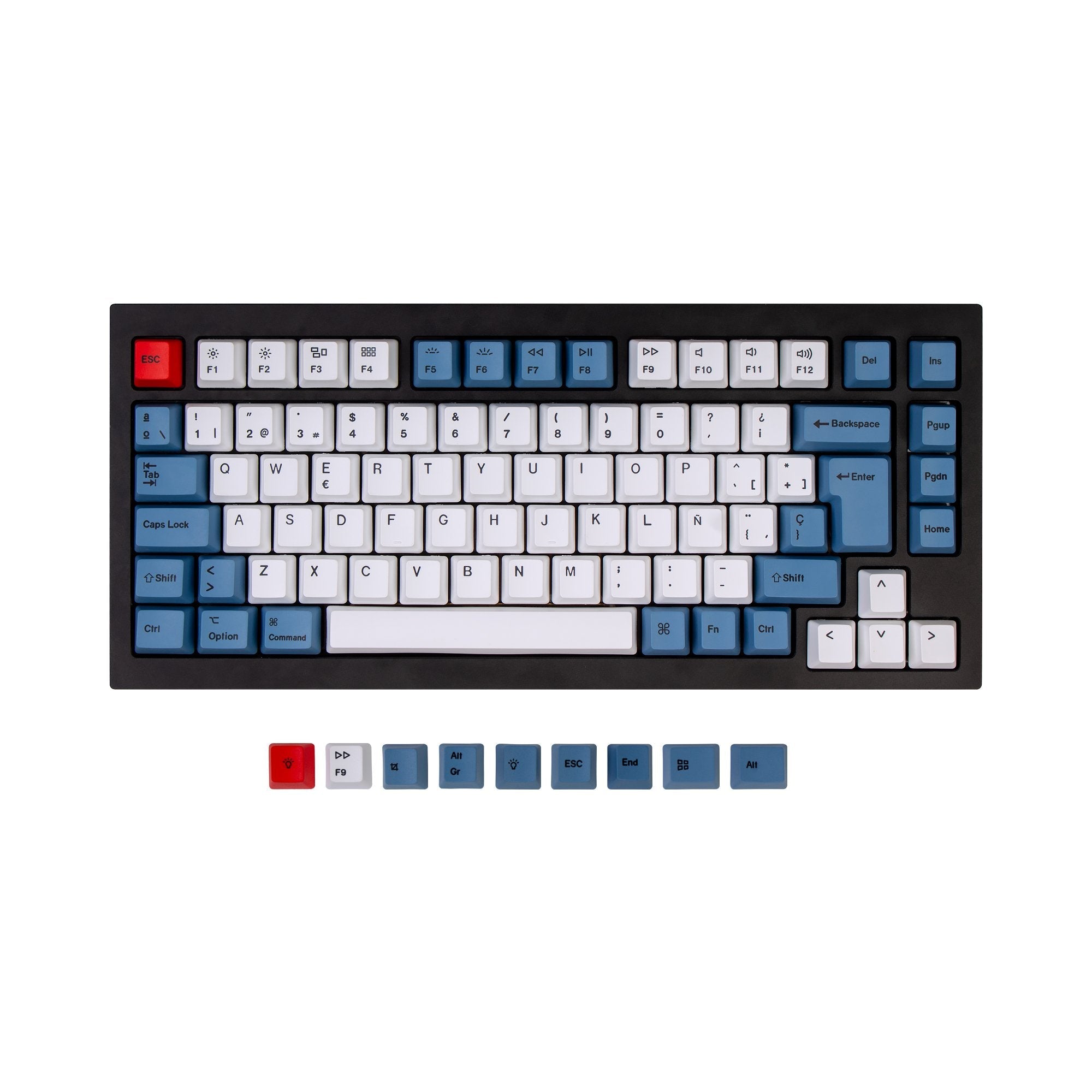 keychron-iso-q1-q1-pro-v1-k2-k2-pro-set-de-keycaps-oem-pbt-dye-sub-bleu image 3