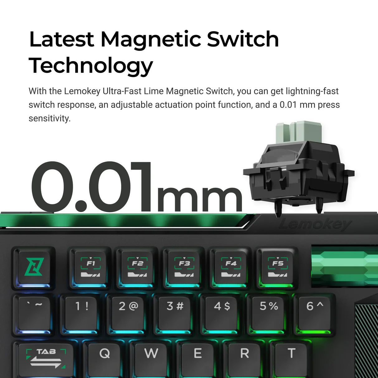 lemokey-l0-he-clavier-gaming-une-main-switch-magn-tique-lime image 4
