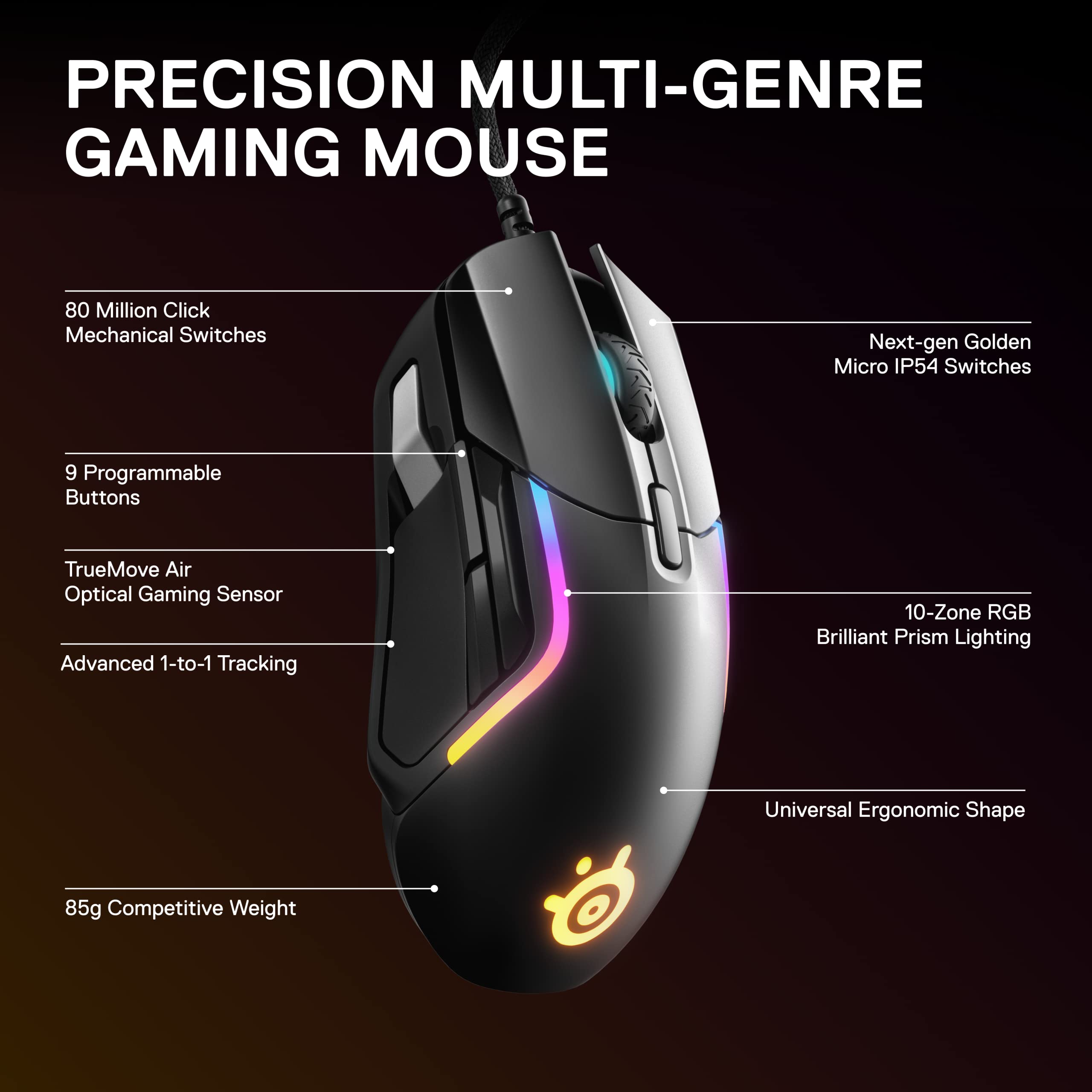 steelseries-rival-5-souris-gaming-18000-cpi-9-boutons-85g-noire image 5
