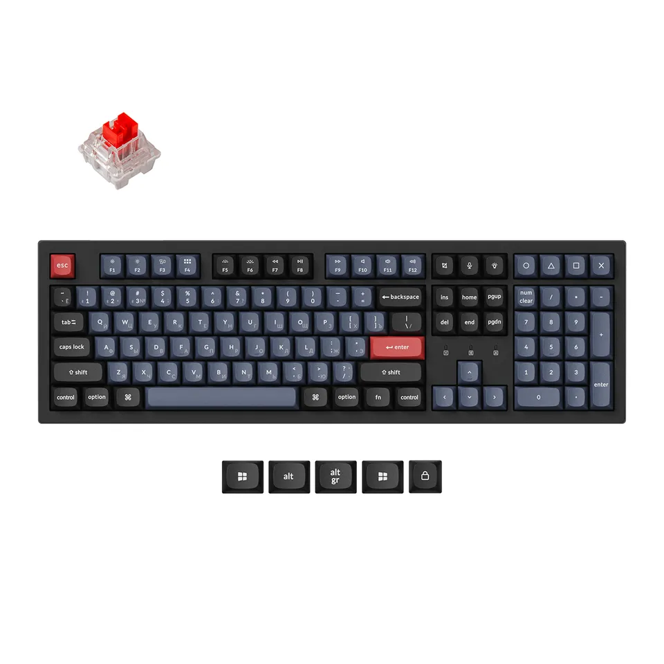 keychron-k10-pro-clavier-m-canique-sans-fil-qmk-via-100-disposition-russe-ru image 1