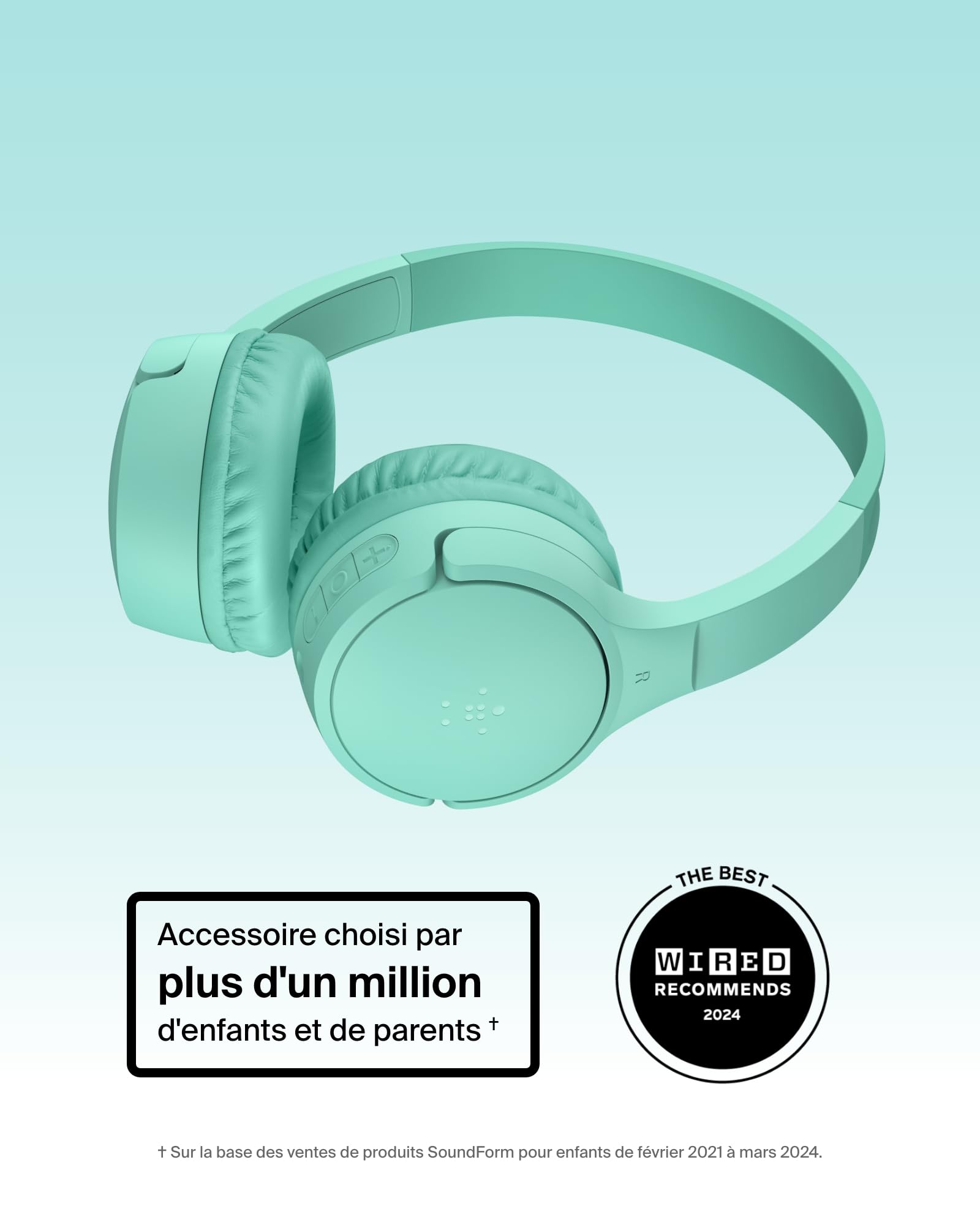 belkin-soundform-mini-casque-enfant-bluetooth-sans-fil-vert image 2