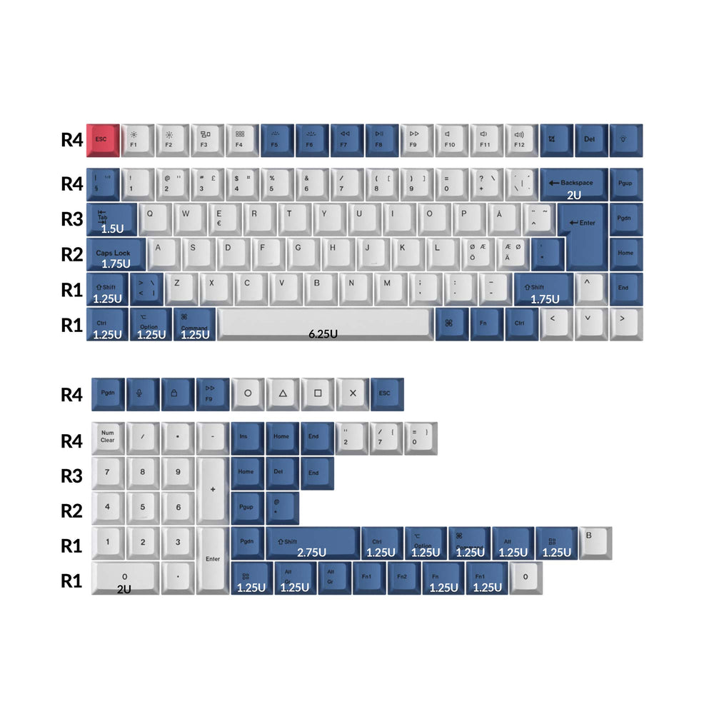keychron-set-de-keycaps-iso-cherry-pbt-dye-sub-modern-blue image 2