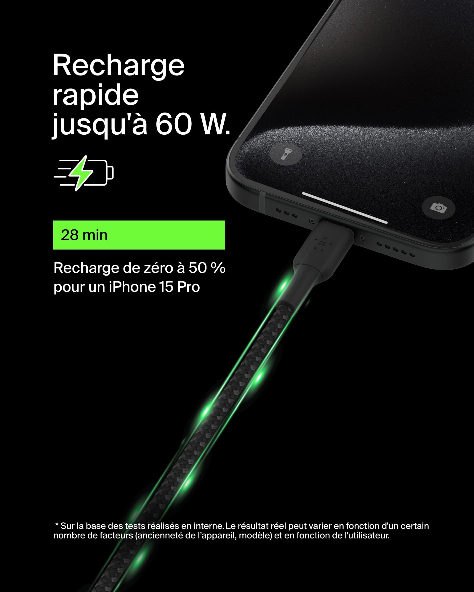 belkin-boostcharge-c-ble-usb-c-vers-usb-c-15-cm-60w-tress-noir image 2