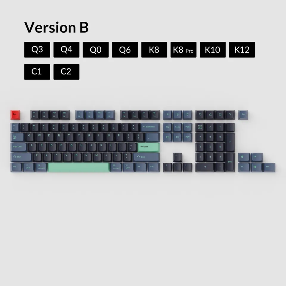 keychron-set-de-keycaps-oem-pbt-teints-masse-hacker-dye-sub image 1