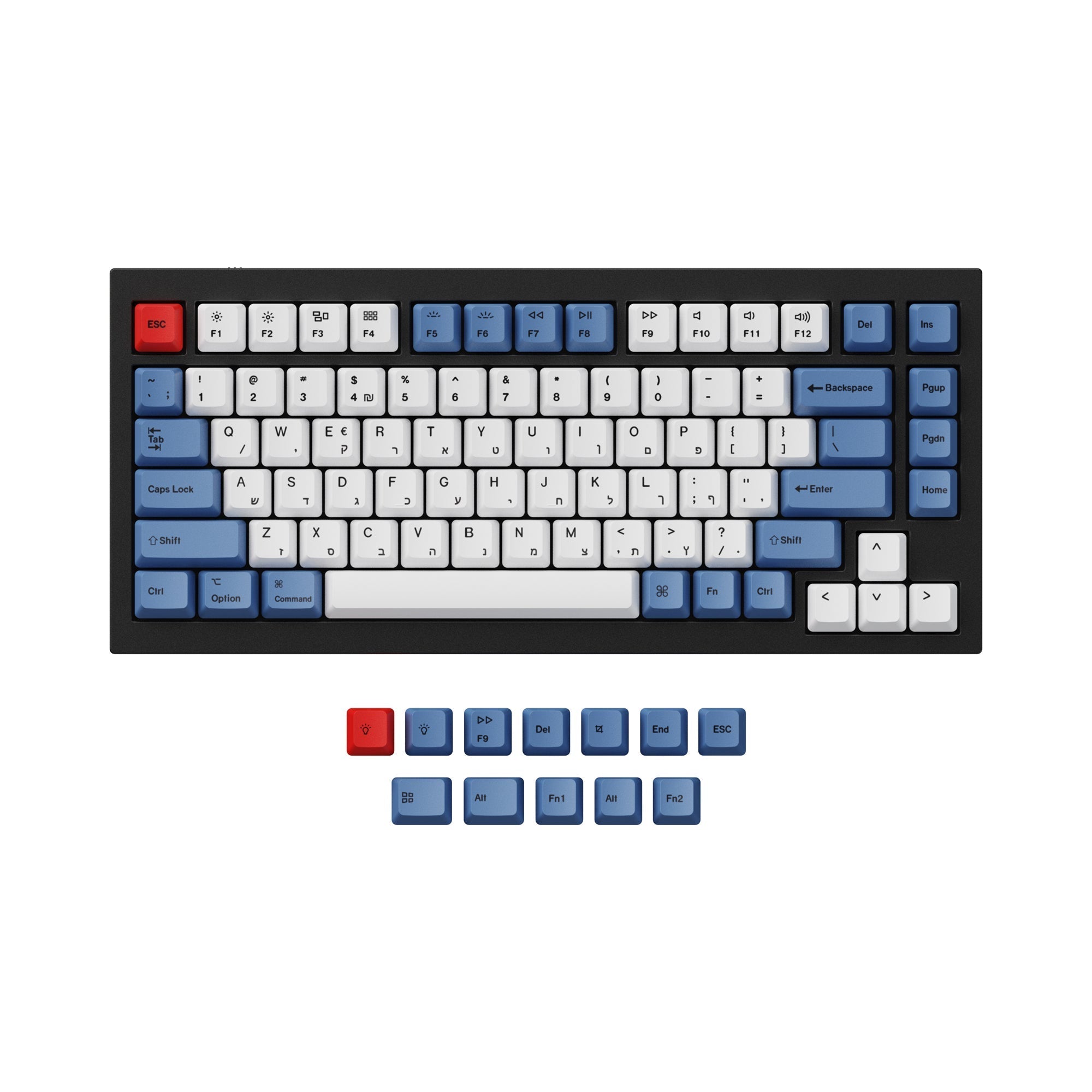 keychron-q1-q2-k2-set-de-touches-oem-pbt-dye-sub-bleu image 4