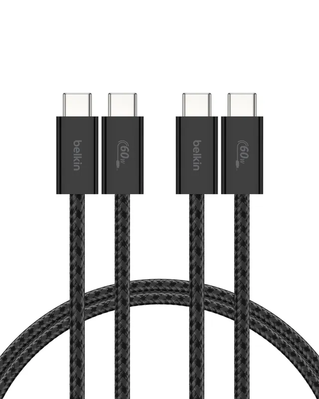 belkin-boostcharge-c-ble-usb-c-vers-usb-c-60w-1-5-m-pack-de-2-noir image 1