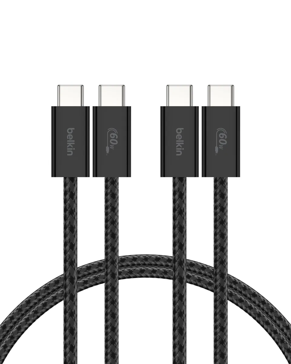 belkin-boostcharge-c-ble-usb-c-vers-usb-c-60w-1-5-m-pack-de-2-noir image 1