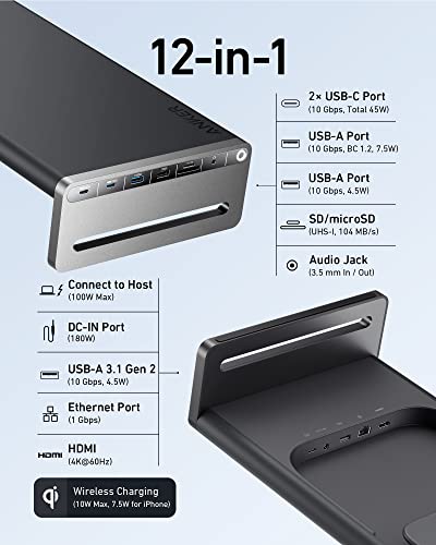 anker-675-station-d-accueil-12-en-1-support-moniteur-gris-fonc image 8