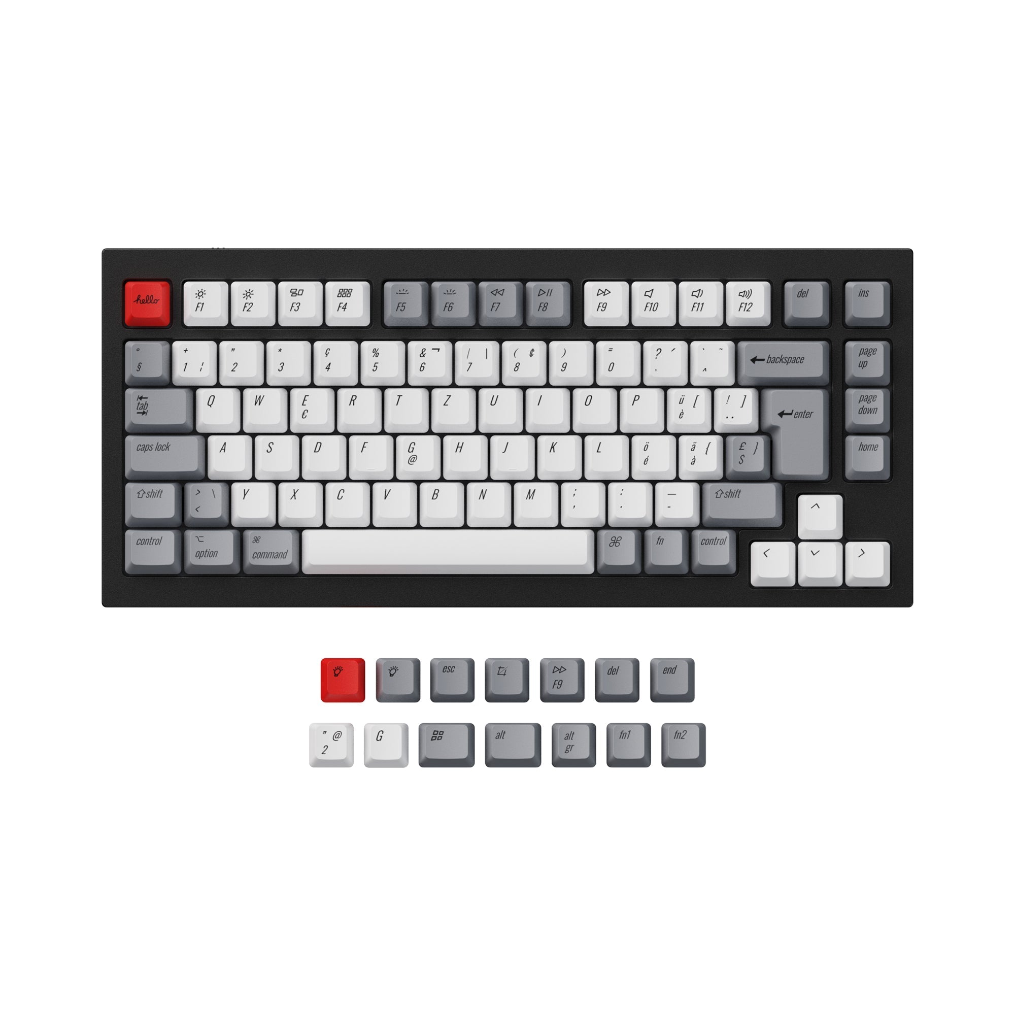 keychron-q1-q2-k2-set-de-touches-oem-pbt-dye-sub-r-tro-iso-ansi image 5