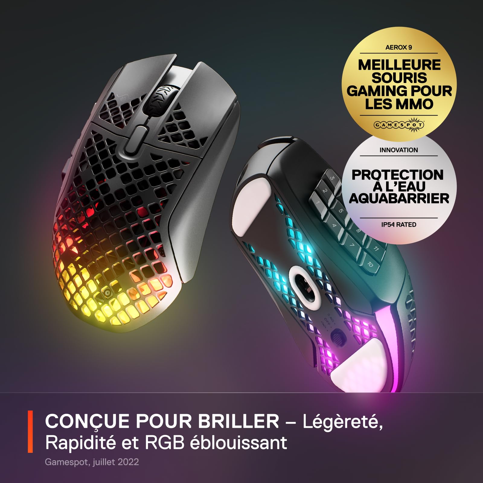 steelseries-aerox-9-wireless-souris-mmo-89g-18-boutons-truemove-air-18k-dpi image 2